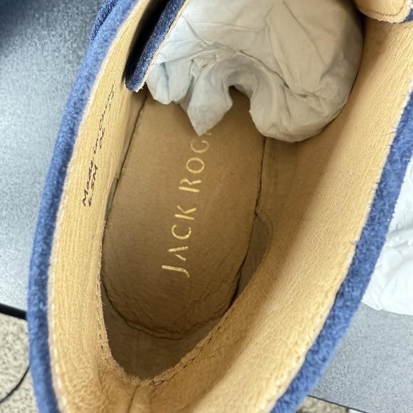 Jack Rogers Izzie Suede Wedge Boot Bootie Midnight Blue Buckle Women's Size 6.5 - Picture 11 of 14